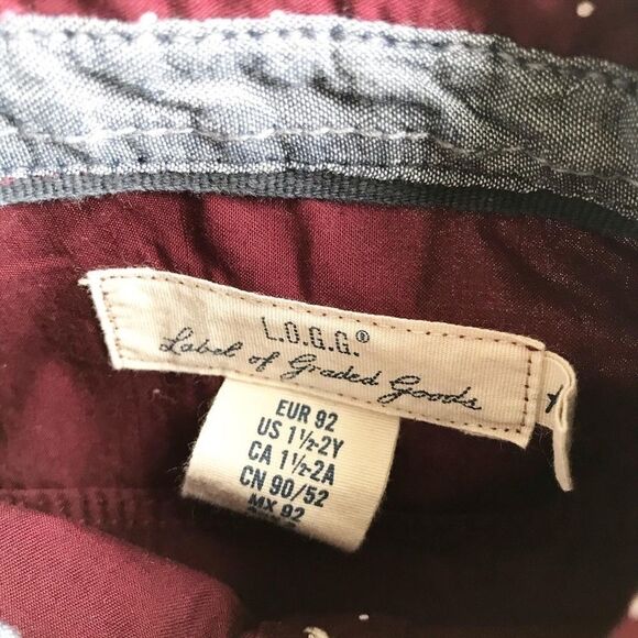 H&M maroon dot button down shirt EUC 1.5-2Y - Picture 3 of 4
